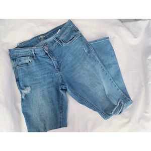 OLD NAVY light wash mid rise rockstar super skinny distressed jeans